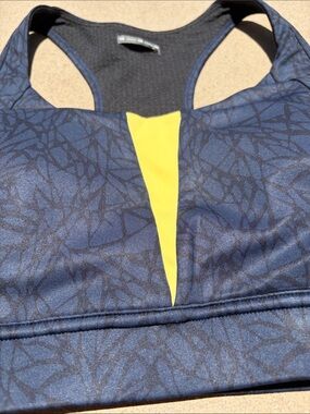 oiselle Navy & Yellow Racerback Sports Bra